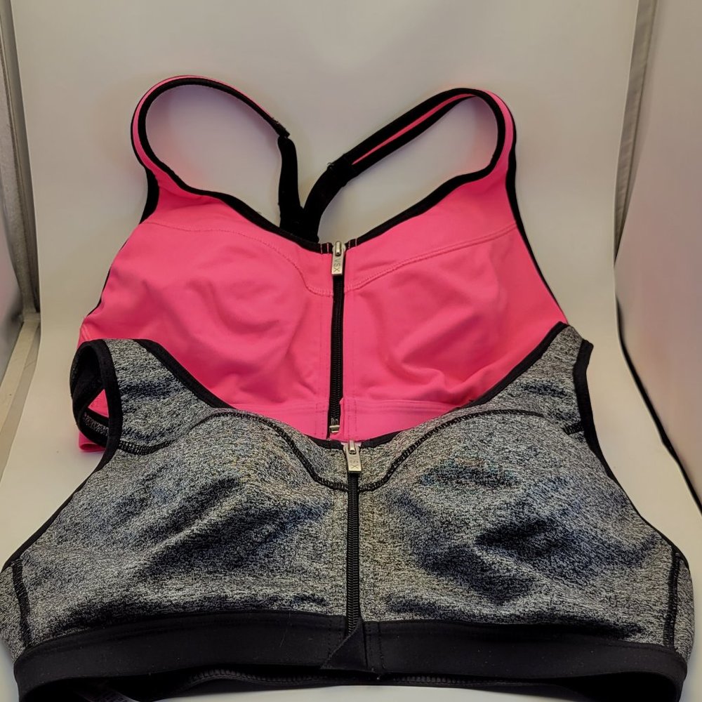 Victorias Secret Sports Bras Set Of Two Pink & Grey 34B
